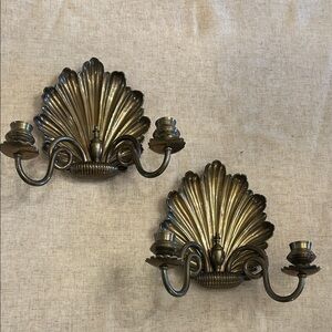 Vintage Mottadeheh Design Brass Mid Century Hollywood Regengy Pair Sconces